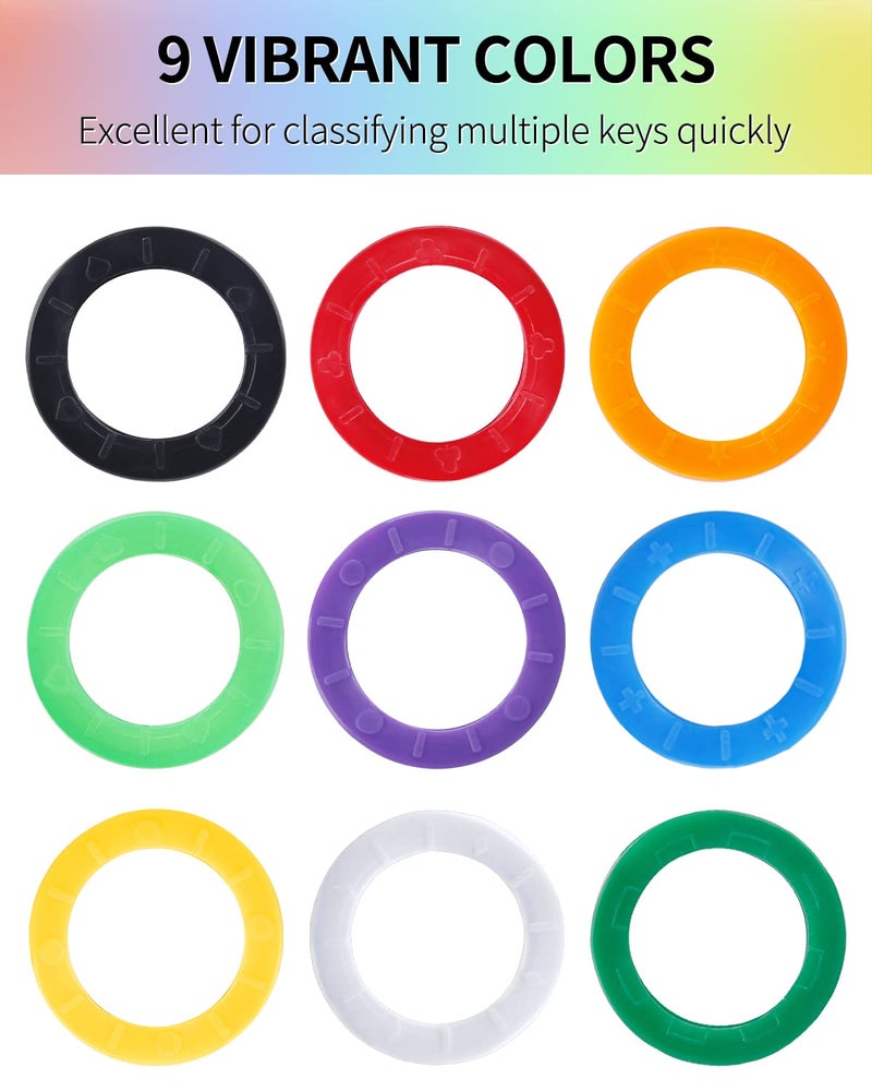 Uniclife 36 Pack 0.9 Inch Round Key Caps Covers Key Identifiers Protectors for Small Regular Round Flat House Keys (Not Suitable for Square or Odd-Shaped Keys), 9 Colors - Image 2